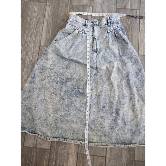 Vintage 80's Kayo of California Denim Blue Acid Wash Skirt Sz 10. Measures Small - Picture 4 of 8
